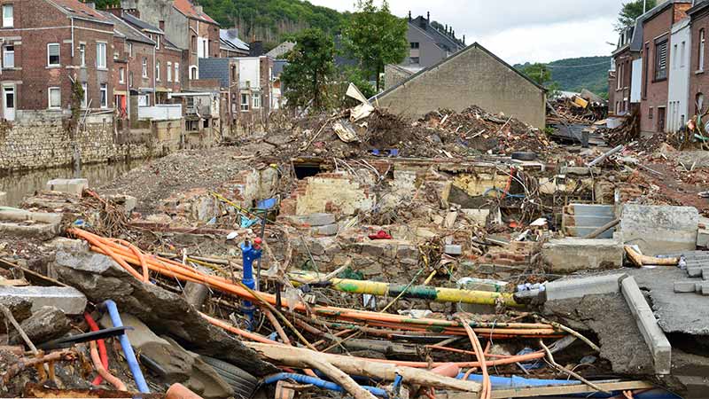 vakantie in overstroomd gebied